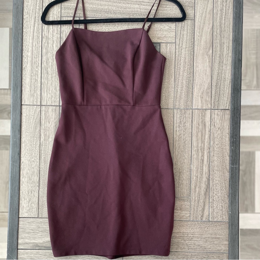 Astr Spaghetti Strap Brown Mini Dress - Picture 4 of 6